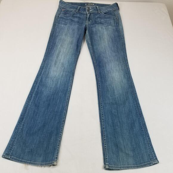 HUDSON Jeans Womens 30 Blue Flare Stretch Y2K Low Rise Made in USA W170DHA - Picture 1 of 12